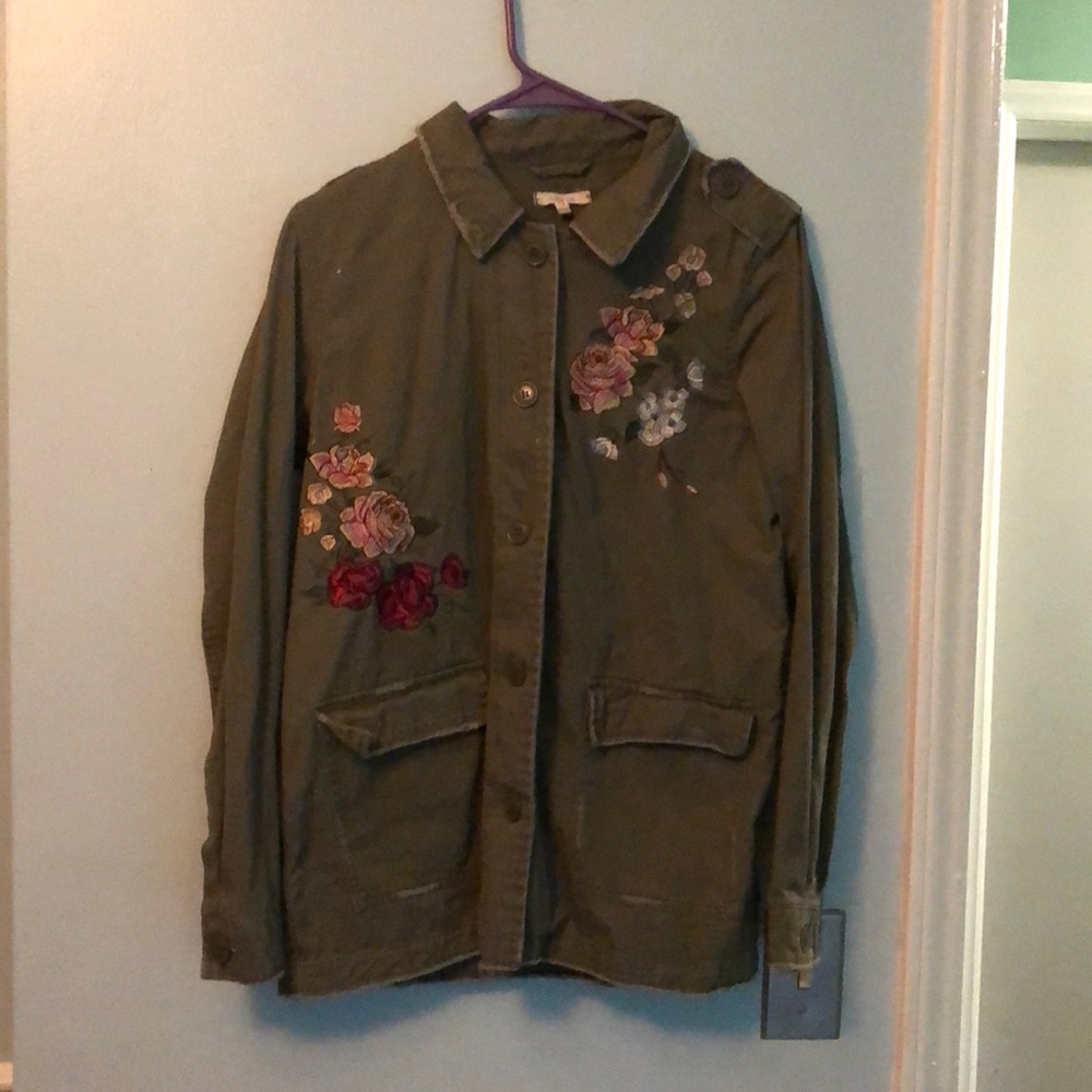 Green embroidered jacket